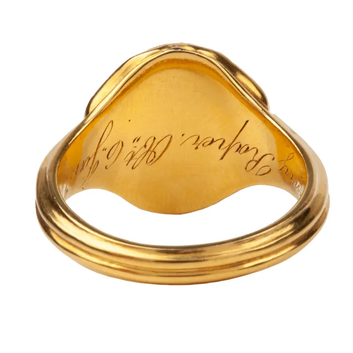 Rings Bell Bird Antiques Heavy Hardstone Intaglio Signet Ring