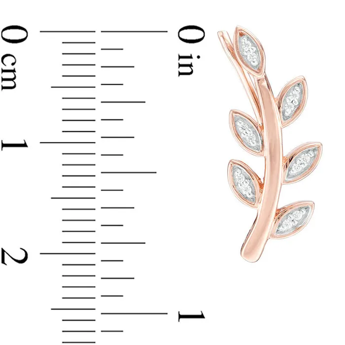 Earrings Goldia 007 CT TW Diamond Vine Crawler Earrings in 10K Rose Gold Earrings Goldia 007 CT TW Diamond Vine Crawler Earrings in 10K Rose Gold