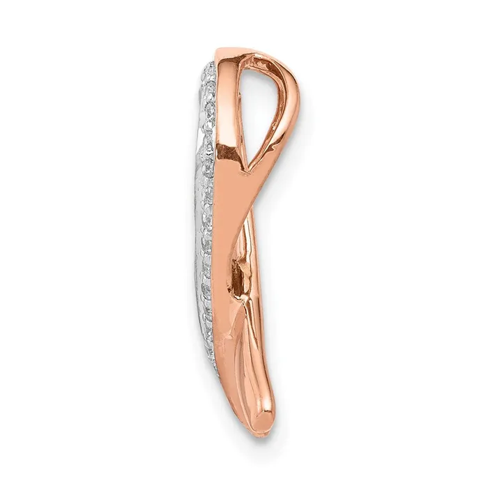Goldia 14k Rose Gold Real Diamond Awareness Chain Slide Necklaces