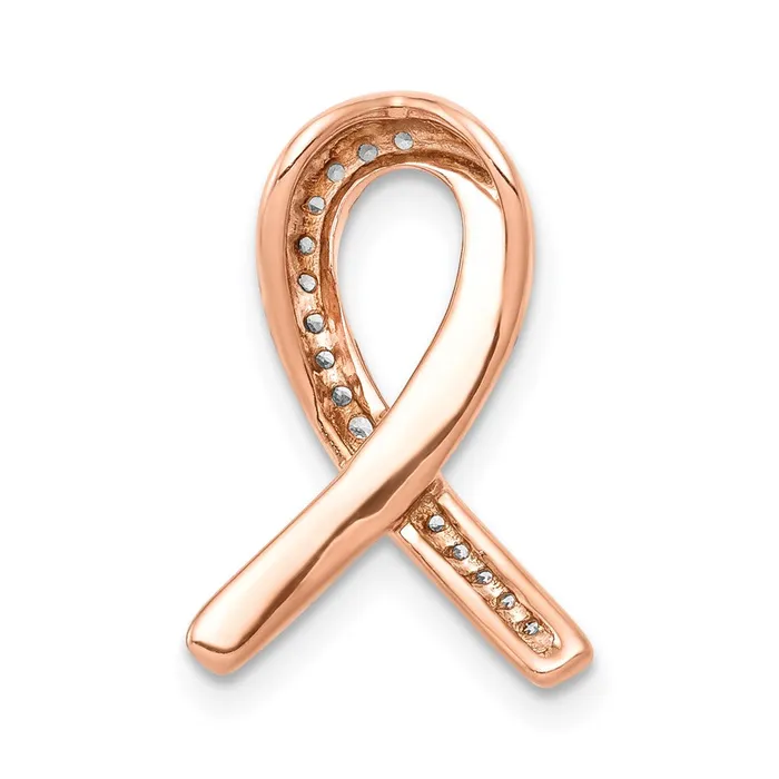 Goldia 14k Rose Gold Real Diamond Awareness Chain Slide Necklaces