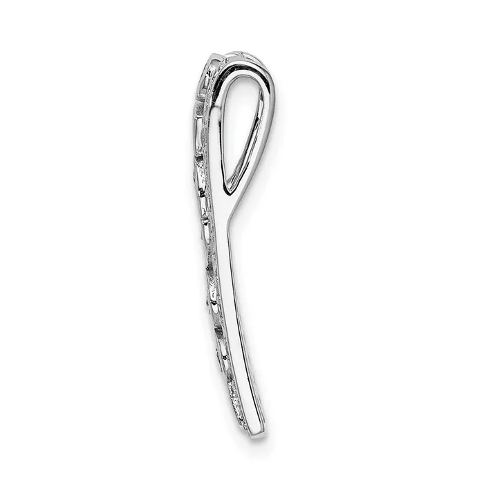 Goldia 14k White Gold Real Diamond and Emerald Fancy Chain Slide Necklaces