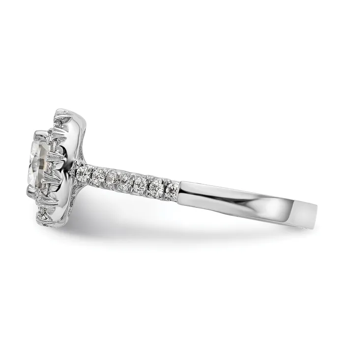 Rings 14kw Cushion Halo Simulated Diamond Engagement Ring Goldiacom