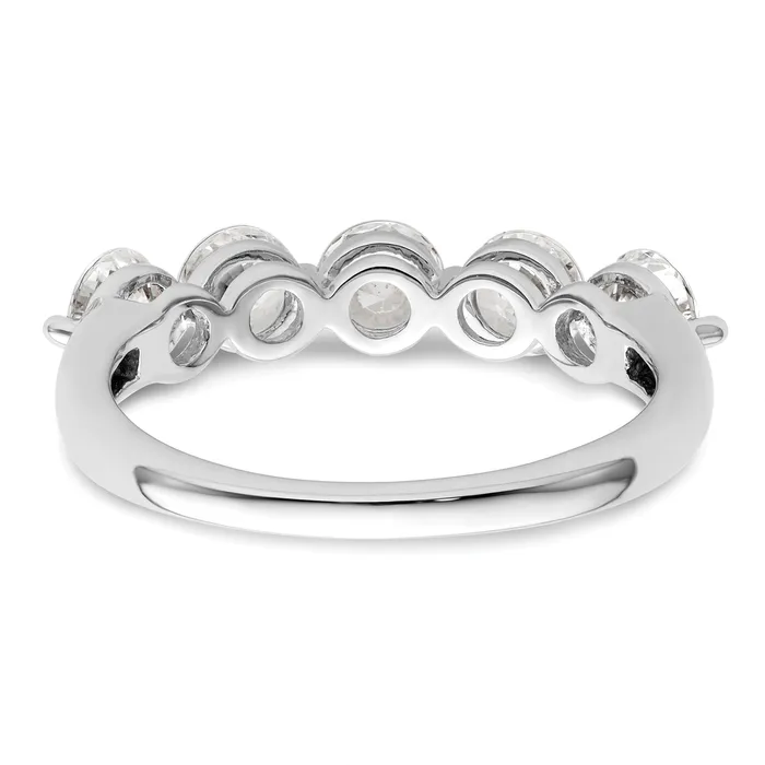 Rings Goldia 150ct CZ Solid Real 14K White Gold 5Stone Wedding Band Ring