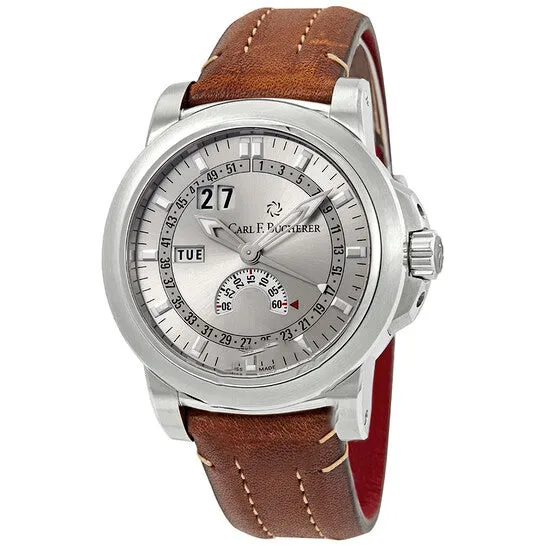 Watches JMS always Original Carl F Bucherer Patravi Calendar Automatic Silver Dial Mens Leather Watch 0010629086301