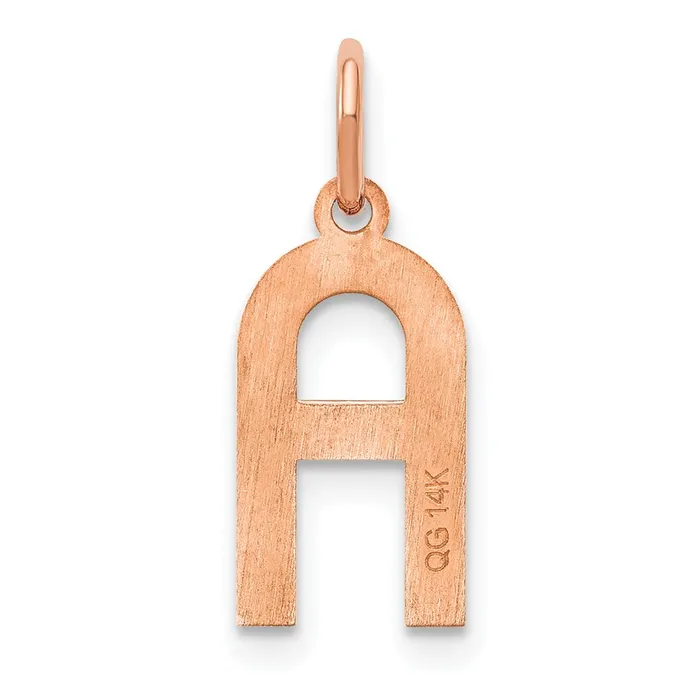 14k Rose Gold Letter A Initial Pendant TreasureFineJewelers Necklaces