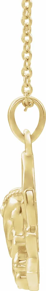 Necklaces TreasureFineJewelers 14K Yellow Gold Ganesha 1618 Necklace