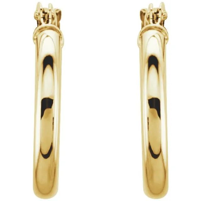 TreasureFineJewelers Earrings 14K Yellow Gold 15 mm Hoop Earrings