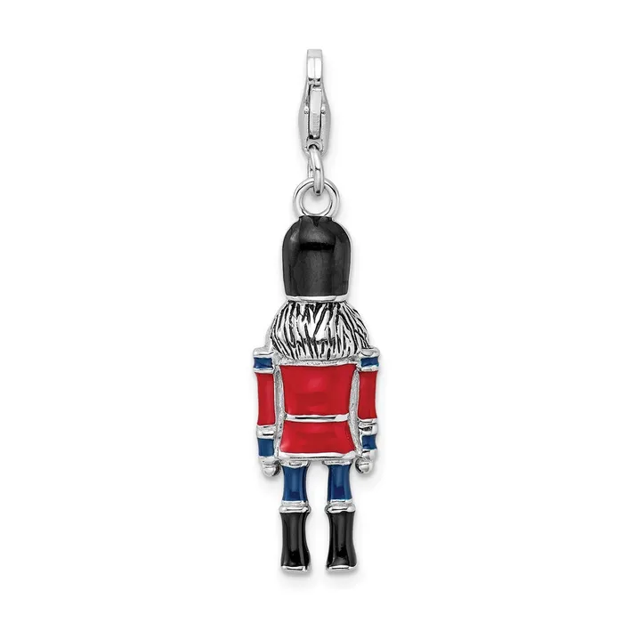 TreasureFineJewelers Rings Sterling Silver 3D Enameled Nut Cracker wLobster Clasp Charm