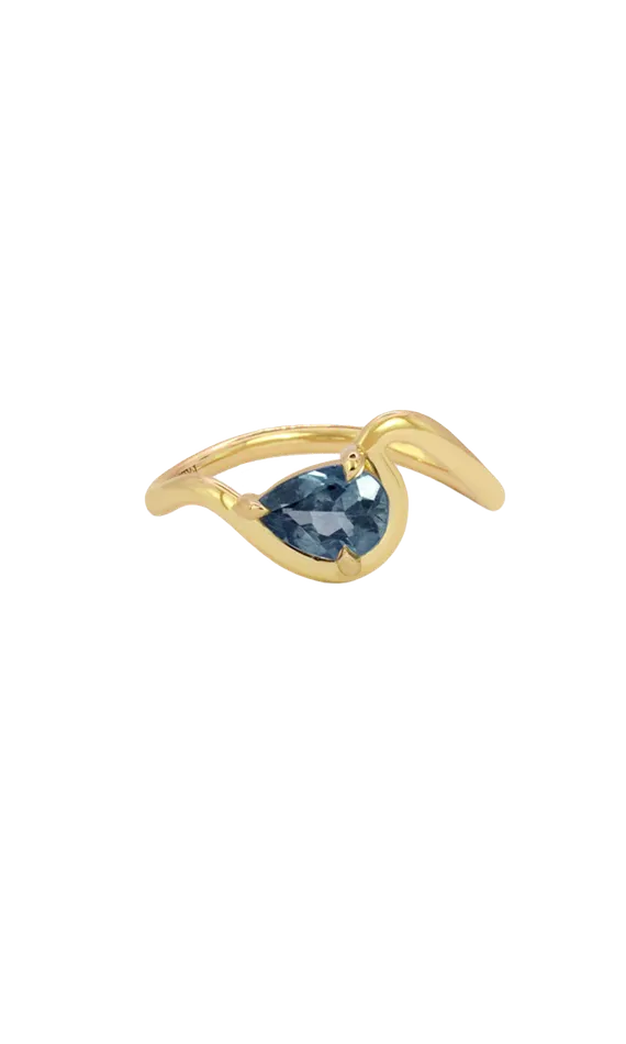 Rings Faeber Studio New Blue Montana Sapphire Wave Band