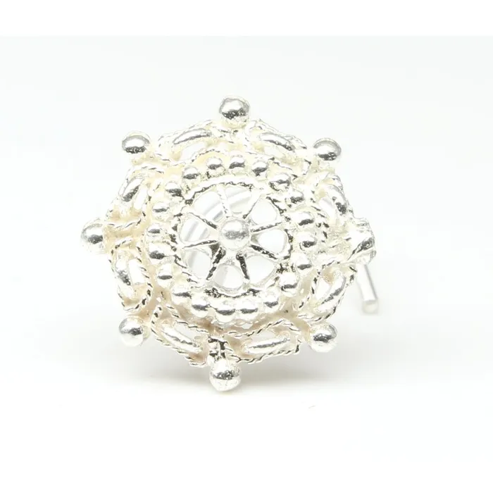 Indian 925 Sterling Silver Nose Stud corkscrew piercing nose ring L Bend 22g Karizma Jewels Rings