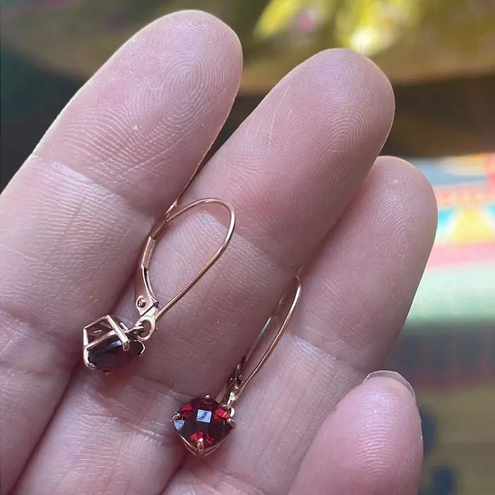 Garnet Earrings 10k Rose Gold Vintage Vintage Paris Jewelry Earrings Garnet Earrings 10k Rose Gold Vintage Vintage Paris Jewelry Earrings