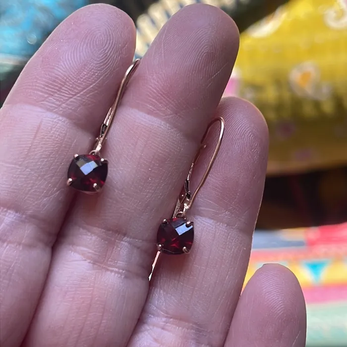 Garnet Earrings 10k Rose Gold Vintage Vintage Paris Jewelry Earrings Garnet Earrings 10k Rose Gold Vintage Vintage Paris Jewelry Earrings