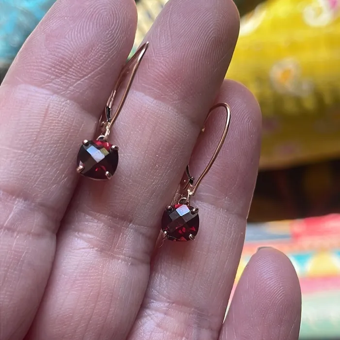 Garnet Earrings 10k Rose Gold Vintage Vintage Paris Jewelry Earrings Garnet Earrings 10k Rose Gold Vintage Vintage Paris Jewelry Earrings