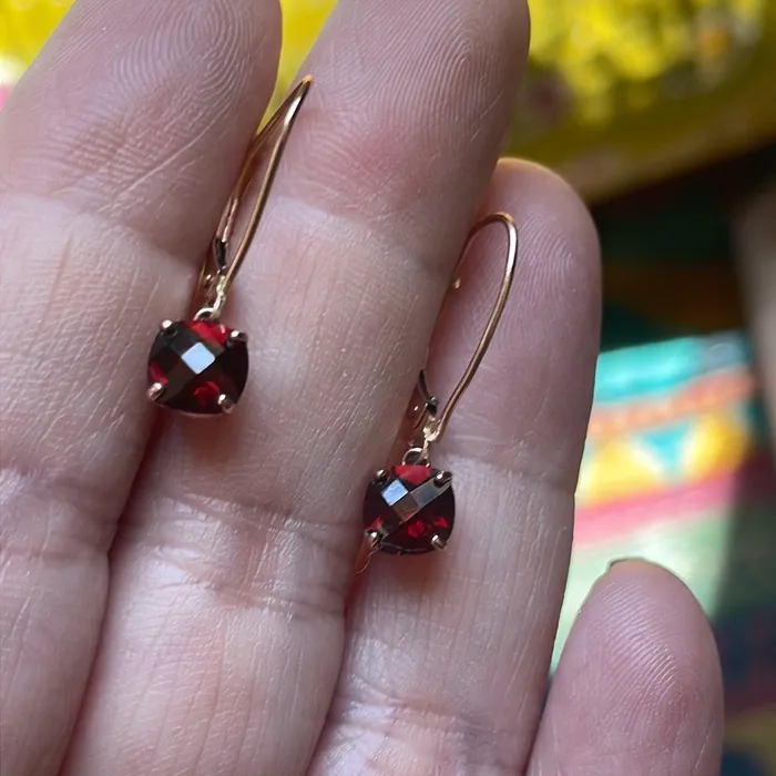 Garnet Earrings 10k Rose Gold Vintage Vintage Paris Jewelry Earrings Garnet Earrings 10k Rose Gold Vintage Vintage Paris Jewelry Earrings