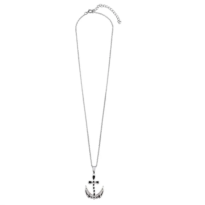 Silver Palace Necklaces Celtic Black and CZ Sterling Silver Anchor NecklaceUniquely Beautiful