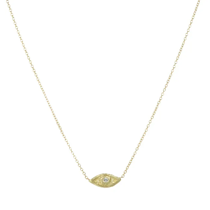 14k Tiny Evil Eye Pendant Necklace Victoria Cunningham Necklaces 14k Tiny Evil Eye Pendant Necklace Victoria Cunningham Necklaces