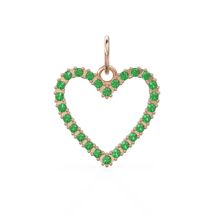 226mm 14K solid Yellow Gold Green Emerald Large LOVE Heart Charm Necklace Pendant Jalvi Co Necklaces 226mm 14K solid Yellow Gold Green Emerald Large LOVE Heart Charm Necklace Pendant Jalvi Co Necklaces