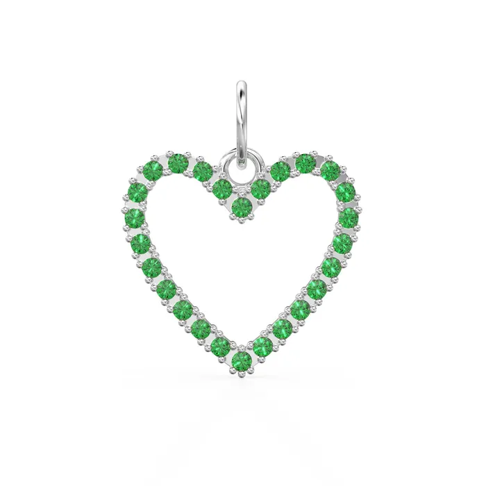 226mm 14K solid Yellow Gold Green Emerald Large LOVE Heart Charm Necklace Pendant Jalvi Co Necklaces 226mm 14K solid Yellow Gold Green Emerald Large LOVE Heart Charm Necklace Pendant Jalvi Co Necklaces