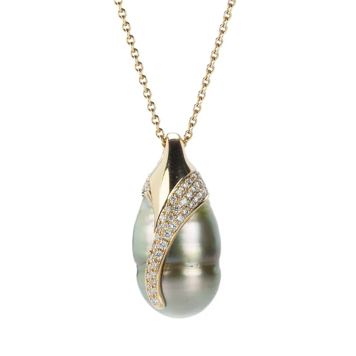 Diamond Fiji Pearl Pendant Necklace Gellner Necklaces
