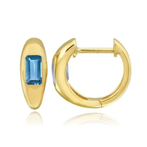 Alev Collection PreStyled Sets Inlay Gemstone Gold Huggies