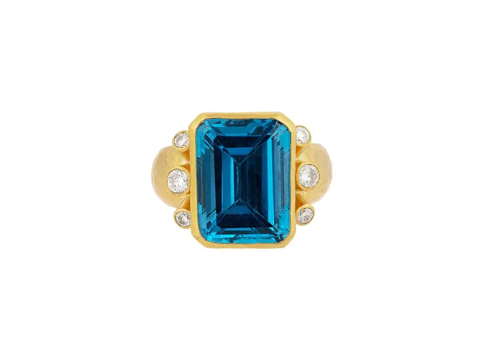 GG GOLD OOAK Rings GURHAN Prism Gold Topaz Cocktail Ring 16x12mm Rectangle