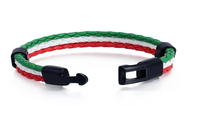 Italy Flag Leather Mens Bracelet sparklingselections Bracelets