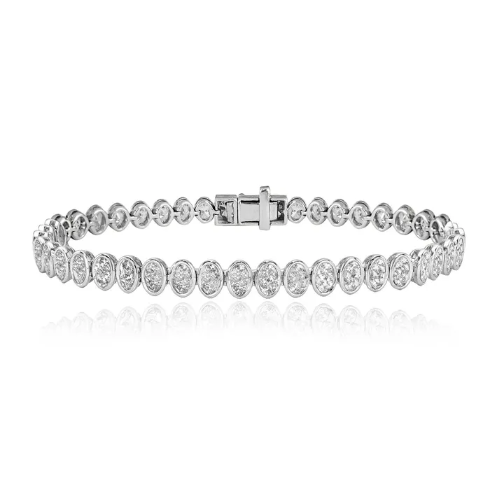 Oval Diamond Bezel Tennis Bracelet Alev Collection Bracelets