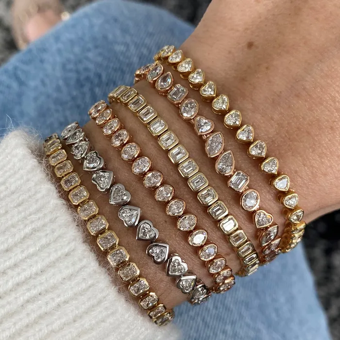 Oval Diamond Bezel Tennis Bracelet Alev Collection Bracelets
