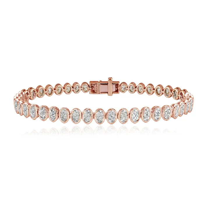 Oval Diamond Bezel Tennis Bracelet Alev Collection Bracelets