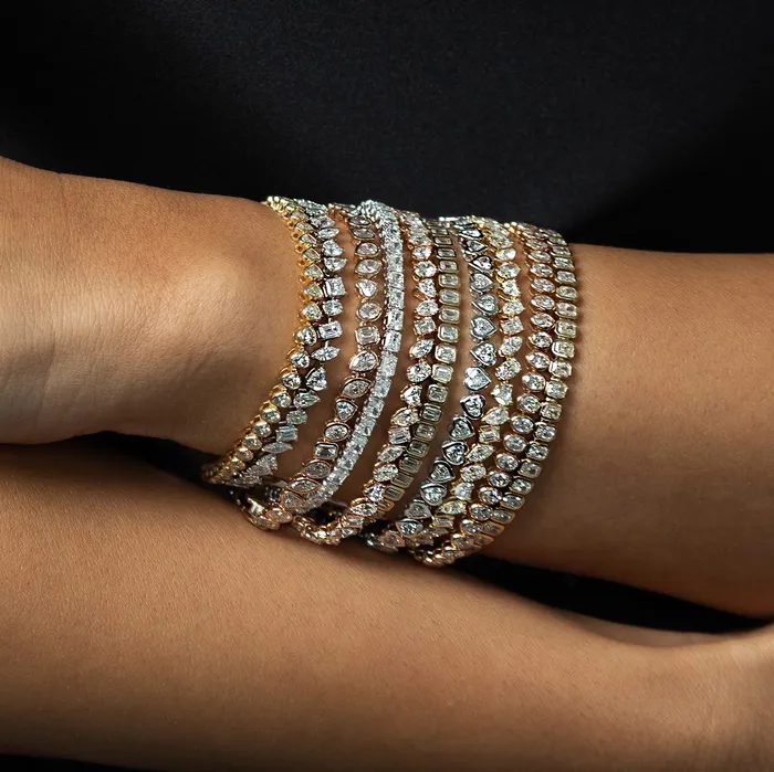 Oval Diamond Bezel Tennis Bracelet Alev Collection Bracelets