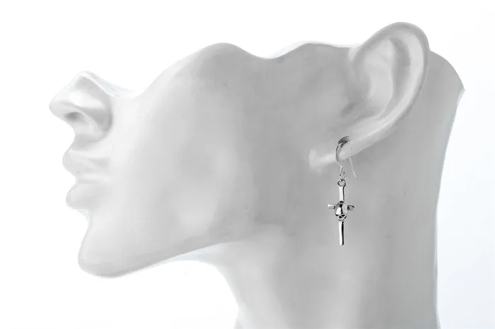 Silver Cross Dangle Drop Earrings Biker Jewelry Gifts for Women sparklingselections Earrings Silver Cross Dangle Drop Earrings Biker Jewelry Gifts for Women sparklingselections Earrings