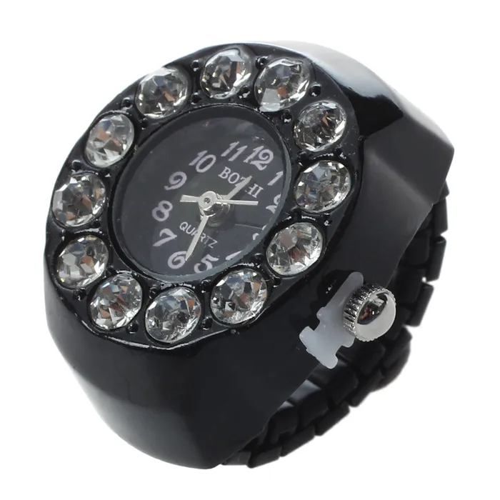 Stretchy Women Round Crystal Finger Ring Watch sparklingselections Rings