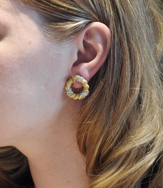 Buccellati Gold Diamond Earrings Buccellati Earrings