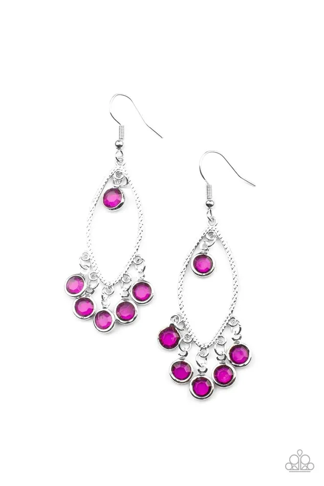 Glassy Grotto Purple Earrings Jewelry by Bretta Paparazzi Accessories Earrings