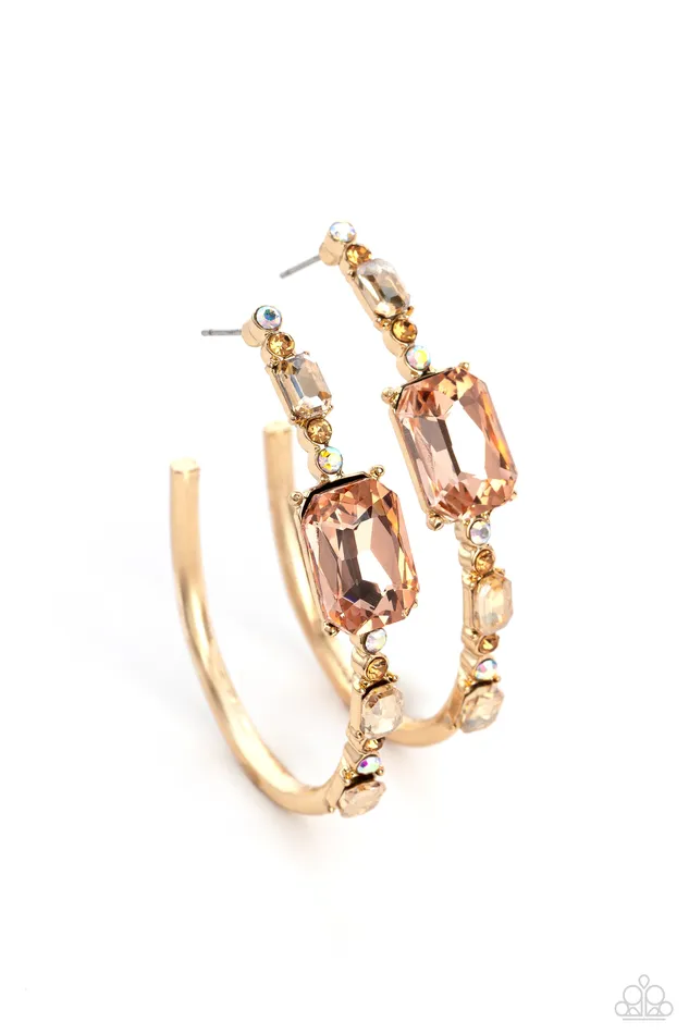 Paparazzi Accessories Earrings Elite Ensemble Gold Hoop Earrings Jewelry by Bretta