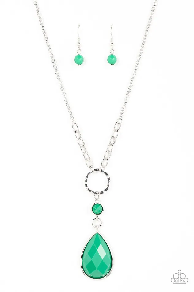 Valley Girl Glamour Green Necklace Jewelry by Bretta Paparazzi Accessories Necklaces