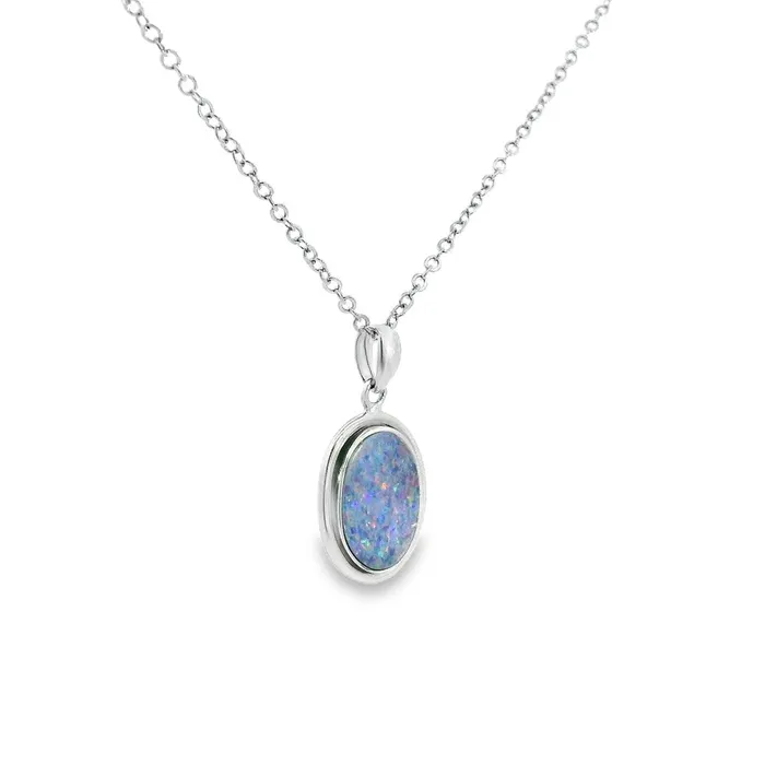 Australian Opal Cutters Necklaces Australian Opal Doublet Pendant set in Sterling Silver