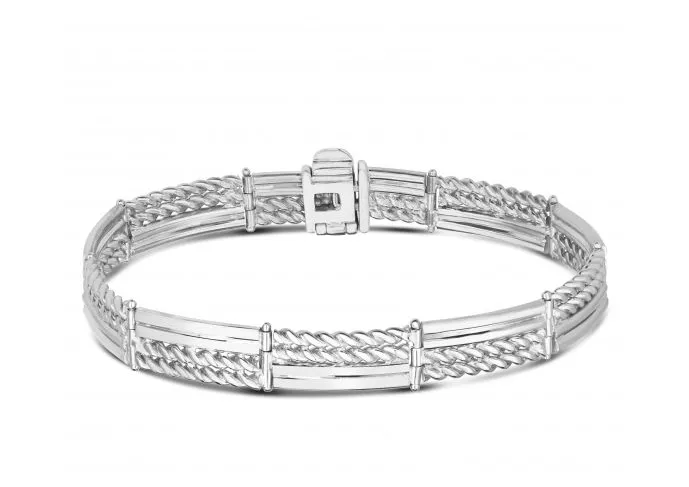 Bracelets Royal Chain Mens Sterling Silver Rectangle Bar Bracelet SI2497