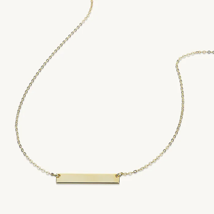 Camile Stone Necklaces Two Name Engraved Bar Necklace