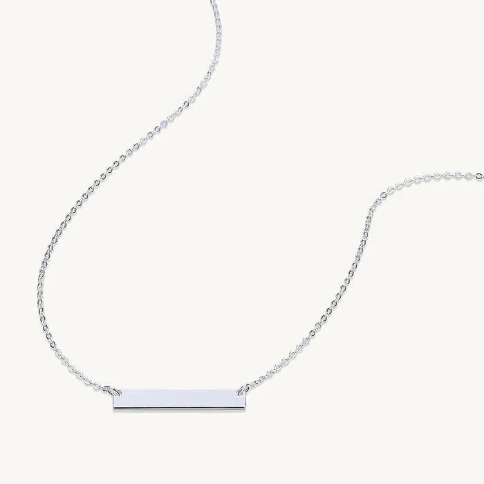 Camile Stone Necklaces Two Name Engraved Bar Necklace
