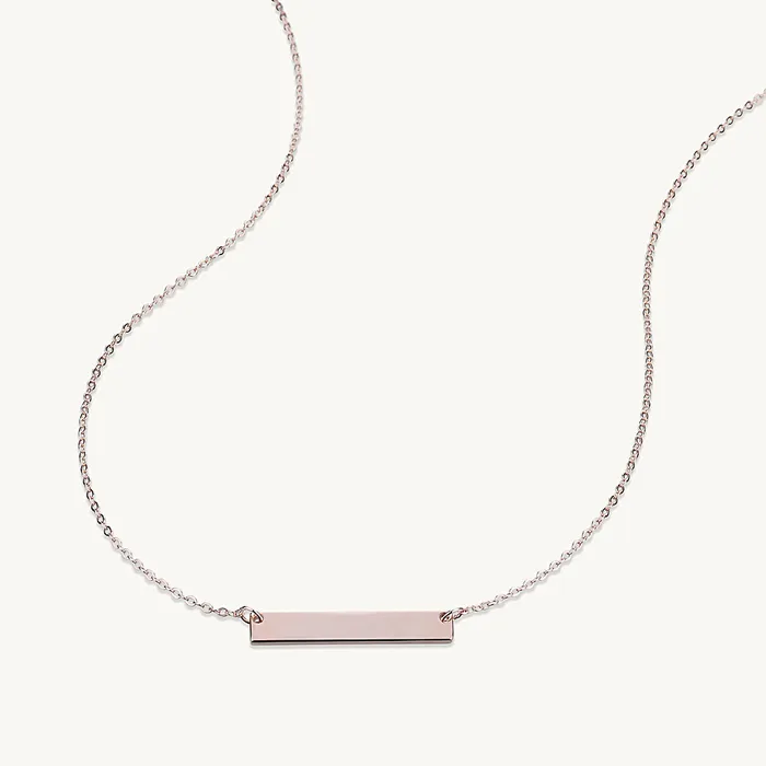 Camile Stone Necklaces Two Name Engraved Bar Necklace