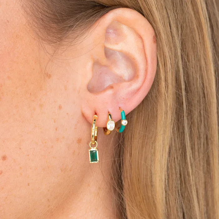 Emerald Baguette Drop Bezel Earrings Camile Stone Earrings Emerald Baguette Drop Bezel Earrings Camile Stone Earrings