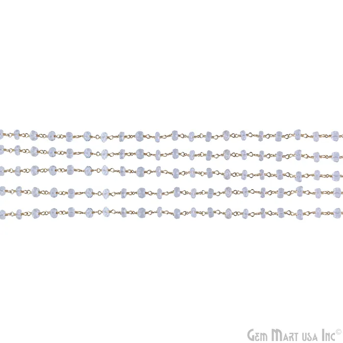 GemMartUSA Crystal Faceted 56mm Gold Wire Wrapped Beads Rosary Chain PreStyled Sets