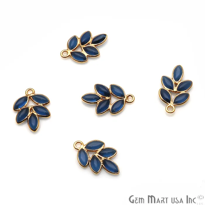 GemmartUSA PreStyled Sets DIY Iolite 17x11mm Gold Plated Chandelier Finding Component