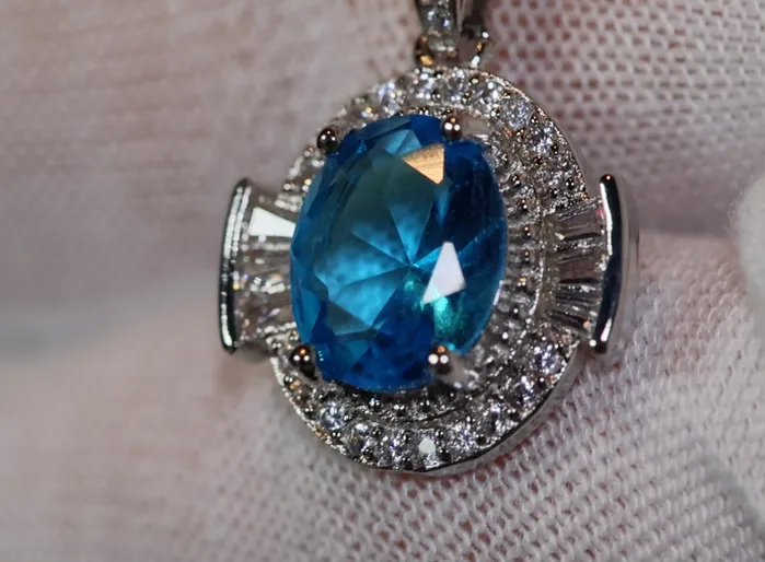 Lab Diamonds London Necklaces Blue Diamond Necklace Womens Blue Diamond Pendant