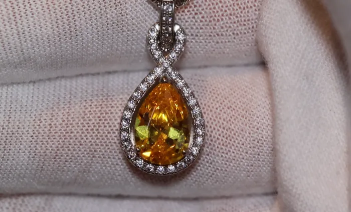 Lab Diamonds London Necklaces Yellow Diamond Necklace Womens Diamond Necklace Teardrop Necklace Pear Shape Necklace Womens Charm Necklace Teardrop Pendant