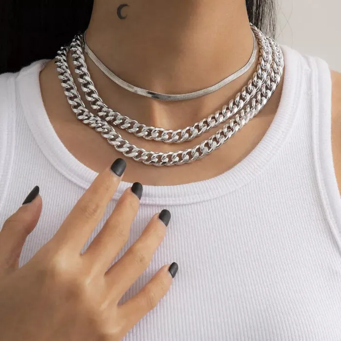 Minx London Necklaces Herringbone Necklace Cuban Necklace Herringbone Chain Cuban Chain Womens necklaces Womens Necklace Set Pack of Necklaces Chain