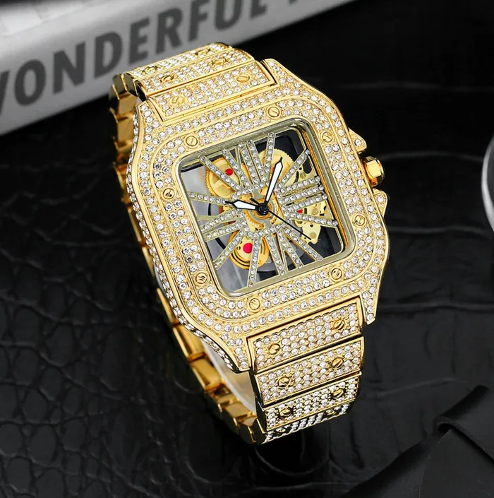 Minx London Watches Iced Out Watch Iced Watch Mens Iced Out Watch Hip Hop Watch Skeleton Watch Diamond Watches Buss Down Watch Iced Out Jewelry