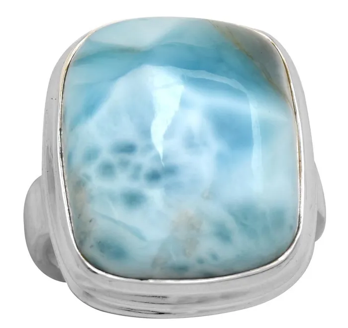 Natural Larimar 925 Sterling Silver Rings Silver Jewelry YoTreasure Necklaces
