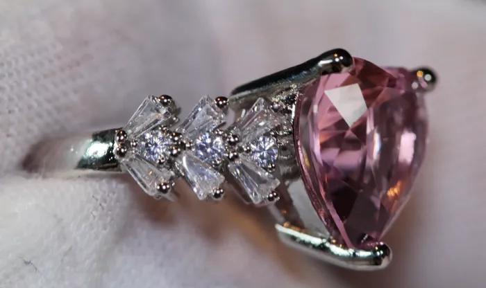 Pink Diamond Ring Teardrop Ring Heart Shape Ring Lab Diamonds London Rings